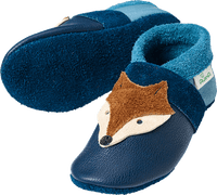 Lederschuhe mit Fuchs-Applikation, blau, Gr. 22/23, 1 St