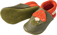 Lederschuhe mit Fuchs- & Pilz-Applikation, grün, Gr. 20/21, 1 St