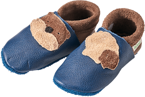 Lederschuhe mit Otter-Applikation, blau, Gr. 22/23, 1 St