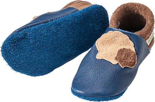 Lederschuhe mit Otter-Applikation, blau, Gr. 22/23, 1 St