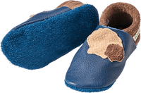 Lederschuhe mit Otter-Applikation, blau, Gr. 22/23, 1 St