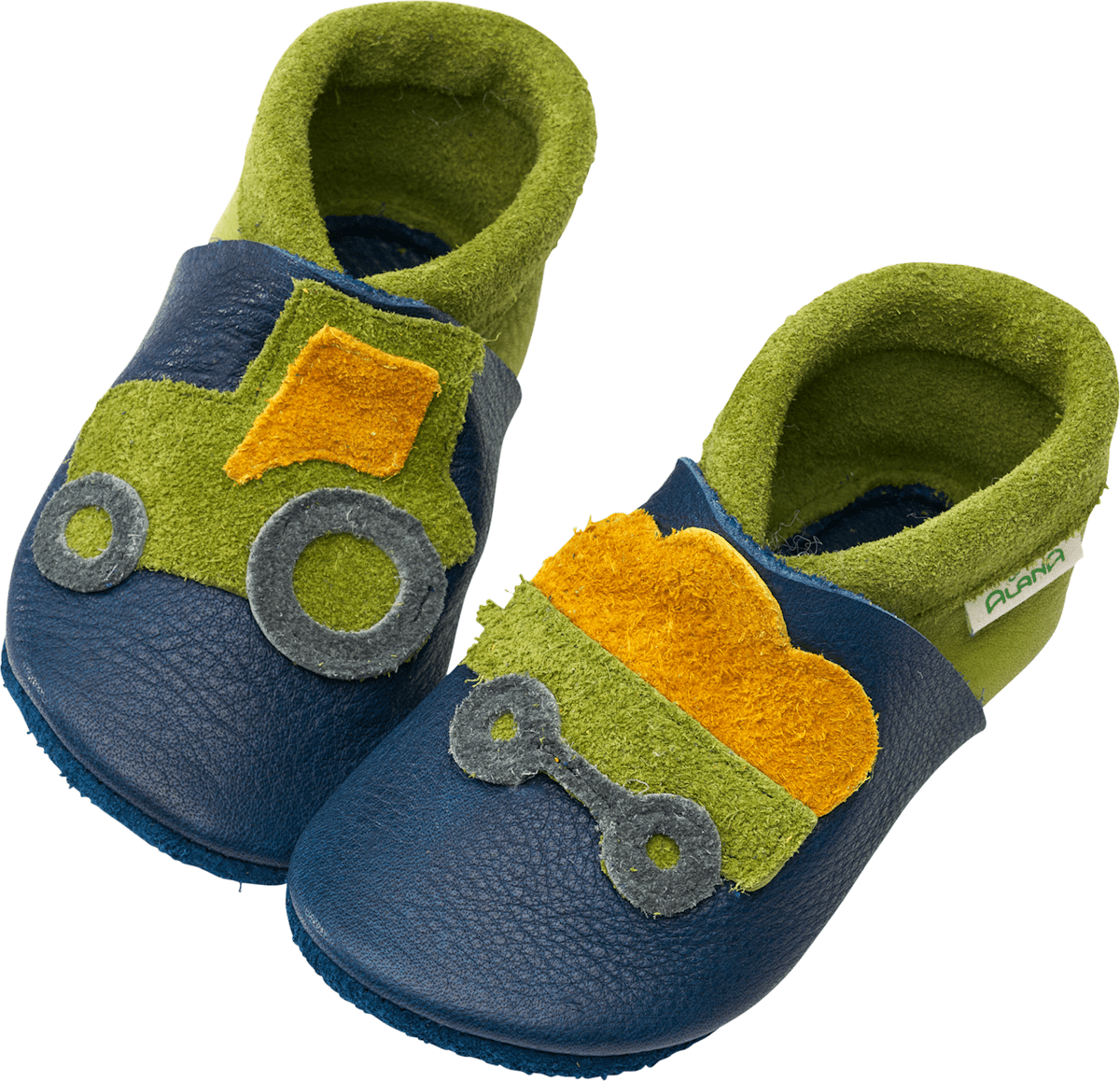 ALANA Lederschuhe mit Traktor-Motiv, blau + grün, Gr. 22/23, 1 St