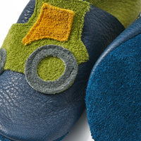 ALANA Lederschuhe mit Traktor-Motiv, blau + grün, Gr. 22/23, 1 St