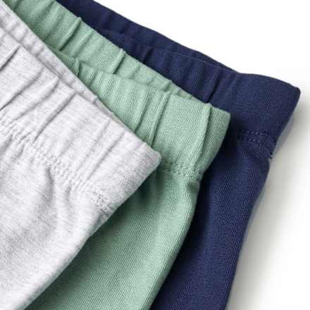 Leggings, grau melange + blau + grün, Gr. 110, 3 St