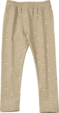 Leggings mit Blumen-Muster und Ripp-Struktur, grün, Gr. 122, 1 St ALANA