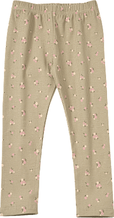 Leggings mit Blumen-Muster und Ripp-Struktur, grün, Gr. 122, 1 St ALANA