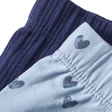 Leggings mit Herz-Muster & Struktur, blau, Gr. 104, 2 St