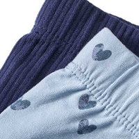 Leggings mit Herz-Muster & Struktur, blau, Gr. 104, 2 St