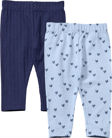 Leggings mit Herz-Muster & Struktur, blau, Gr. 104, 2 St