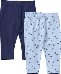 Leggings mit Herz-Muster & Struktur, blau, Gr. 104, 2 St