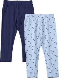 Leggings mit Herz-Muster & Struktur, blau, Gr. 140, 2 St