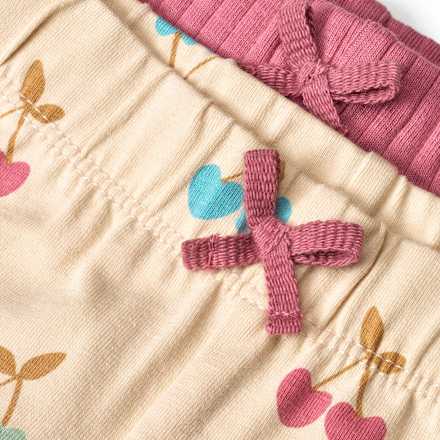 Leggings mit Kirschen-Muster & Mitwachsfunktion, rosa + beige, Gr. 62, 2 St