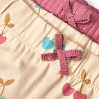 Leggings mit Kirschen-Muster & Mitwachsfunktion, rosa + beige, Gr. 68, 2 St
