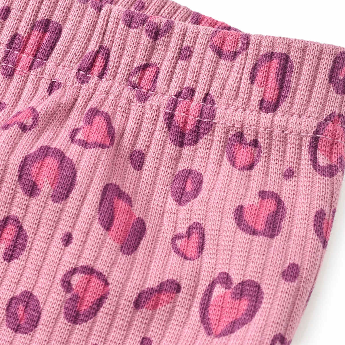 ALANA Leggings mit Leo-Muster & Ripp-Struktur, lila, Gr. 116, 1 St
