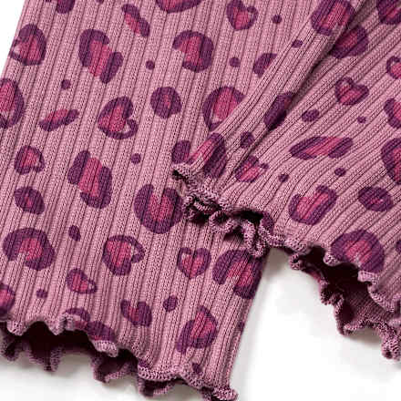 Leggings mit Leo-Muster & Ripp-Struktur, lila, Gr. 86, 1 St