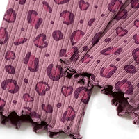 Leggings mit Leo-Muster & Ripp-Struktur, lila, Gr. 86, 1 St