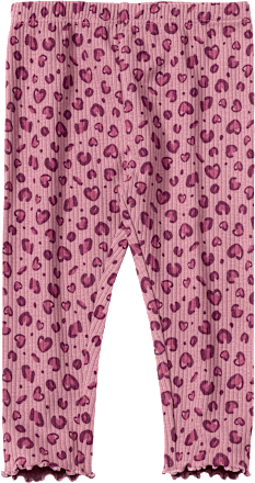Leggings mit Leo-Muster & Ripp-Struktur, lila, Gr. 86, 1 St