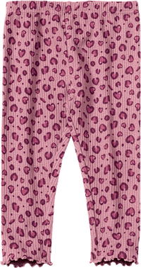Leggings mit Leo-Muster & Ripp-Struktur, lila, Gr. 86, 1 St