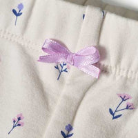 Leggings mit Mitwachsfunktion & Blumen-Muster, blau + weiß, Gr. 56 68, 2 St