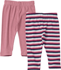 Leggings met strepenpatroon, roze, maat 116, 2 stuks