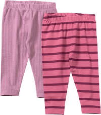 Leggings mit Ripp-Struktur + Streifen, lila + rosa, Gr. 128, 2 St ALANA