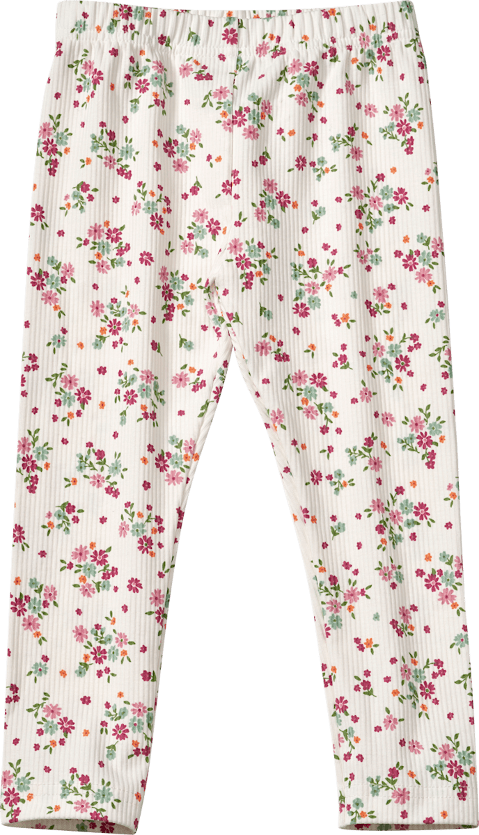 ALANA Leggings mit Ripp-Struktur & Blumen-Muster, weiß & rosa, Gr. 110, 1 St