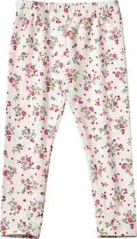 ALANA Leggings mit Ripp-Struktur & Blumen-Muster, weiß & rosa, Gr. 110, 1 St