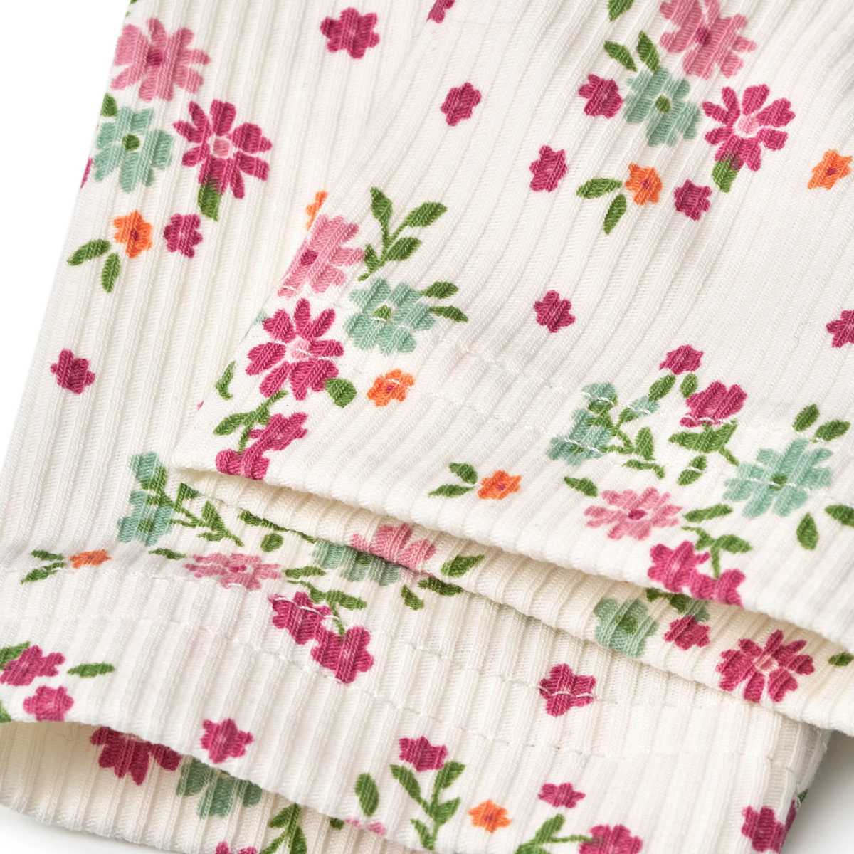 ALANA Leggings mit Ripp-Struktur & Blumen-Muster, weiß & rosa, Gr. 110, 1 St