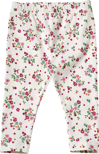 Leggings mit Ripp-Struktur & Blumen-Muster, weiß & rosa, Gr. 128, 1 St