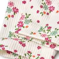 Leggings mit Ripp-Struktur & Blumen-Muster, weiß & rosa, Gr. 92, 1 St