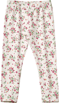 Leggings mit Ripp-Struktur & Blumen-Muster, weiß & rosa, Gr. 92, 1 St