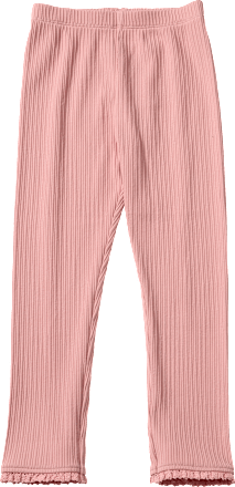 Leggings mit Ripp-Struktur & Spitzensaum, rosa, Gr. 116, 1 St