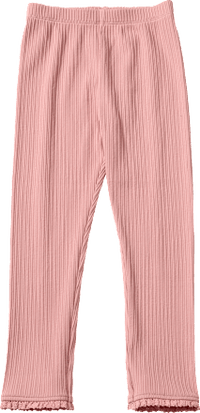 Leggings mit Ripp-Struktur & Spitzensaum, rosa, Gr. 116, 1 St