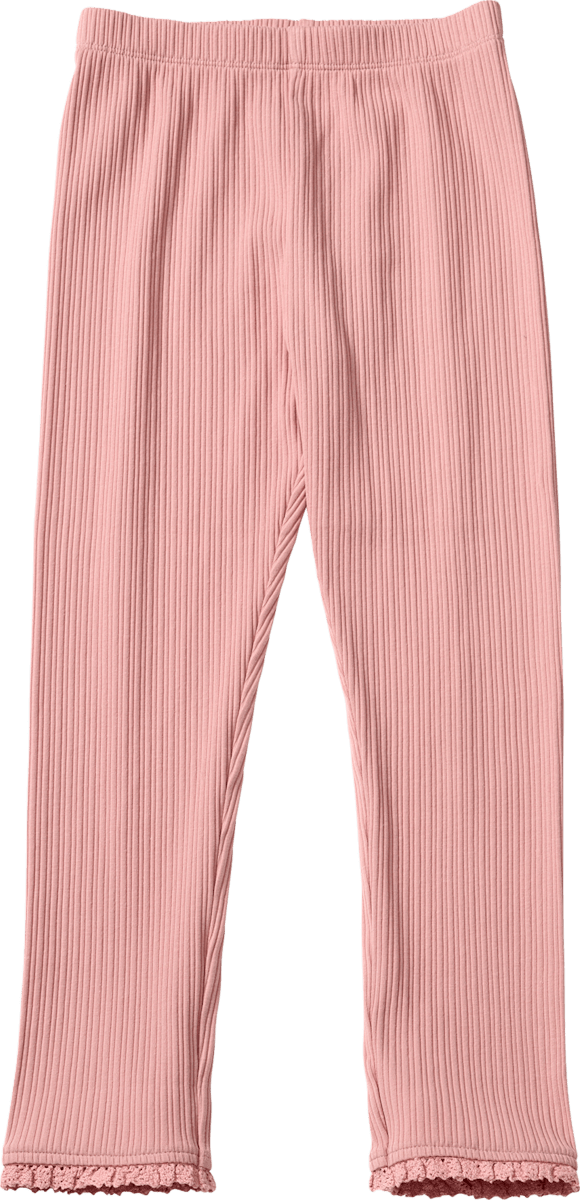 ALANA Leggings mit Ripp-Struktur & Spitzensaum, rosa, Gr. 128, 1 St