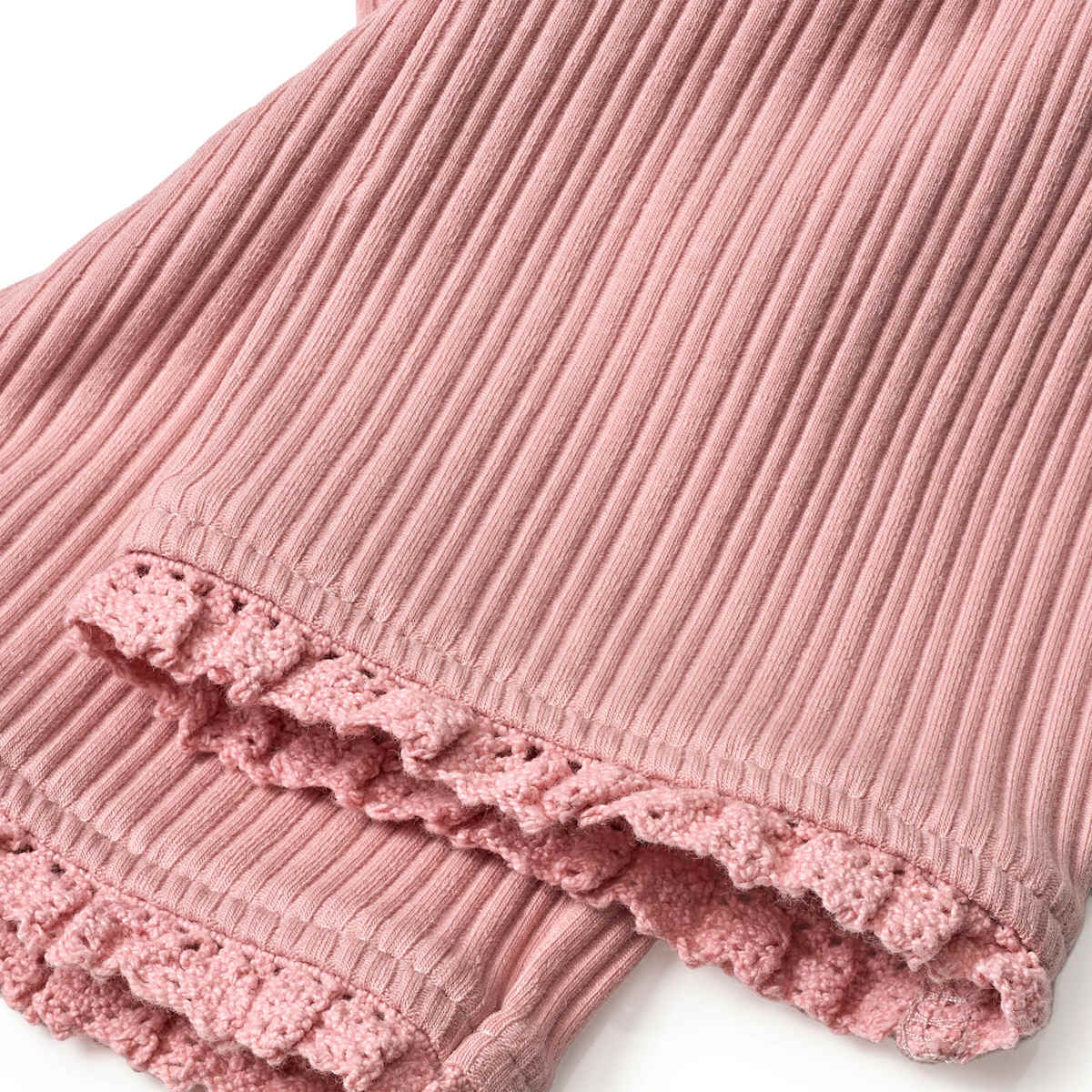 ALANA Leggings mit Ripp-Struktur & Spitzensaum, rosa, Gr. 128, 1 St