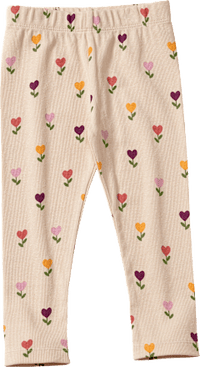 Leggings mit Ripp-Struktur & Tulpen-Muster, beige, Gr. 116, 1 St