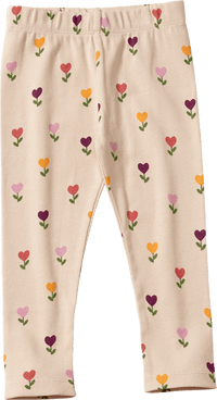 Leggings mit Ripp-Struktur & Tulpen-Muster, beige, Gr. 92, 1 St