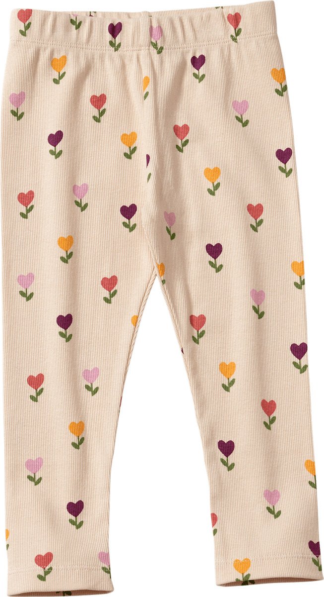 ALANA Leggings mit Ripp-Struktur & Tulpen-Muster, beige, Gr. 98, 1 St