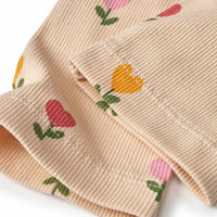 ALANA Leggings mit Ripp-Struktur & Tulpen-Muster, beige, Gr. 98, 1 St
