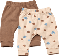 Leggings mit Waffel-Struktur + Elefanten-Muster, braun & blau, Gr. 62, 2 St ALANA