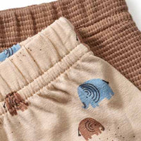 Leggings mit Waffel-Struktur + Elefanten-Muster, braun & blau, Gr. 62, 2 St ALANA