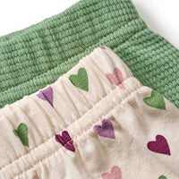 Leggings mit Waffel-Struktur + Herz-Muster, grün & rosa, Gr. 62, 2 St ALANA