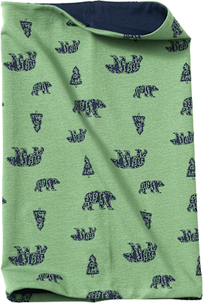 Loop Schal mit Bären- & Wald-Muster, grün, 1 St