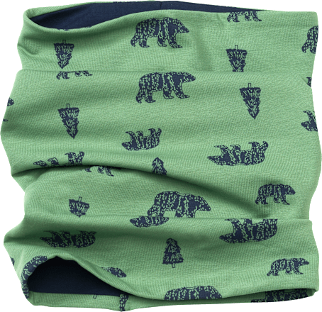 Loop Schal mit Bären- & Wald-Muster, grün, 1 St