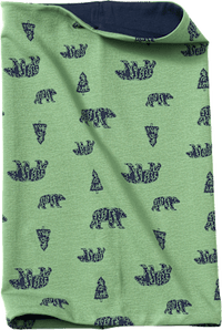 Loop Schal mit Bären- & Wald-Muster, grün, 1 St