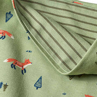 Lussjaal met vossenpatroon, groen, 1 stuk