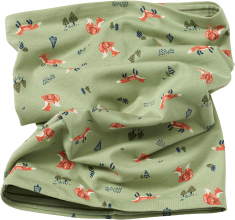 Lussjaal met vossenpatroon, groen, 1 stuk