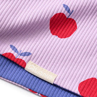 Loop Schal mit Ripp-Struktur & Apfel-Muster, lila