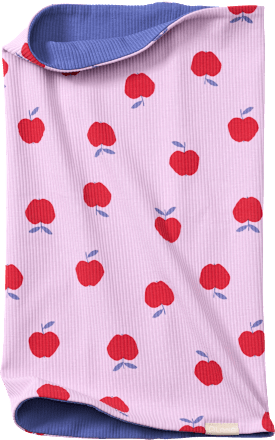 Loop Schal mit Ripp-Struktur & Apfel-Muster, lila