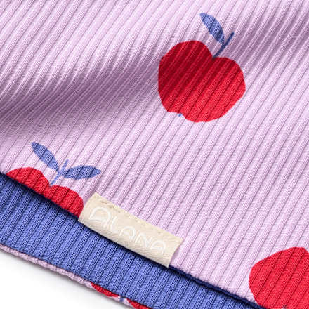 Loop Schal mit Ripp-Struktur & Apfel-Muster, lila